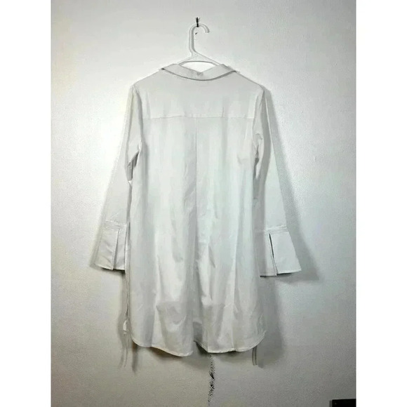 Du Jour Long Sleeve Hi-Low Hem Woven Blouse w/Slit Cuffs QVC Womens S Small NWOT - Picture 12 of 12